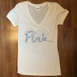 SOLD! Victoria’s Secret PINK Sequin V-Neck Tee